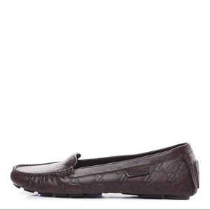 Gucci Guccissima Driver Loafer Shoe in Chocolate Brown